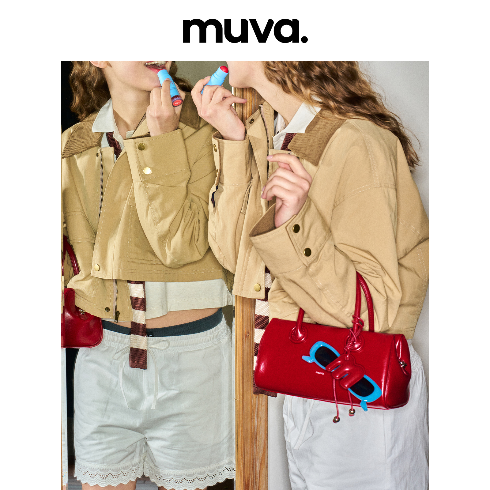 MUVA真皮枕头包手提袋可斜挎通勤复古皮包女士质感款小众2.12新品