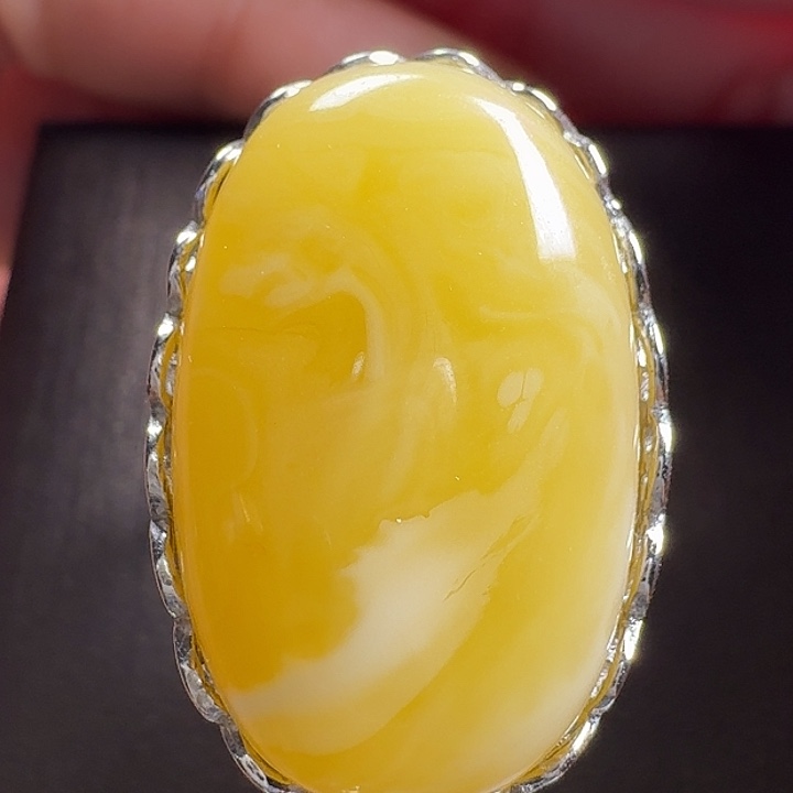 蜜蜡银S925镶嵌戒指戒指