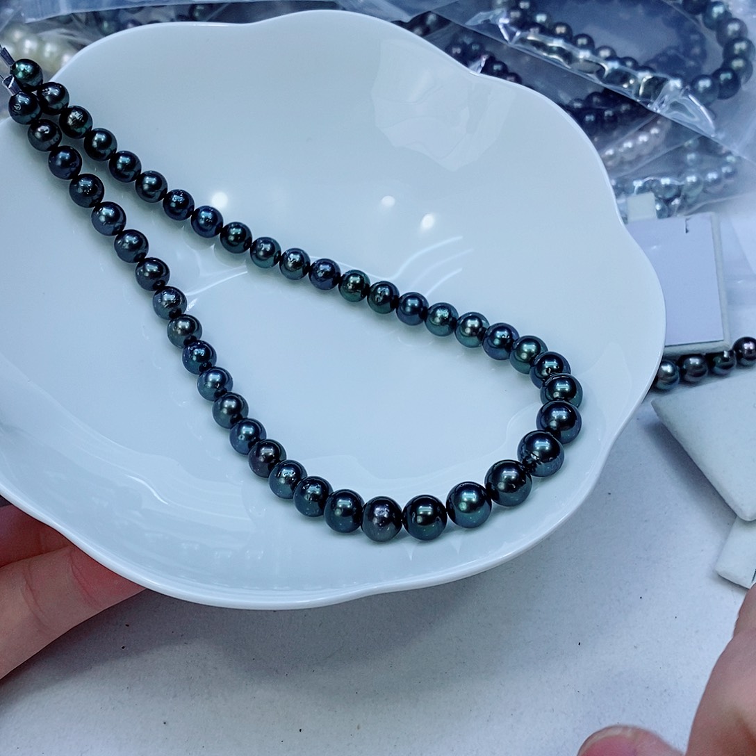 海水珍珠银S925镶嵌颈饰