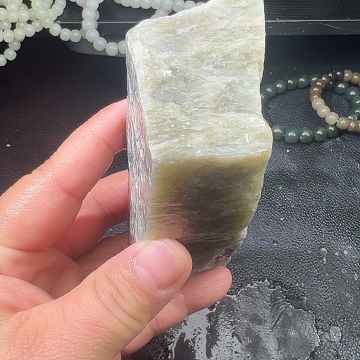 和田玉（糖玉）足银镶嵌车挂