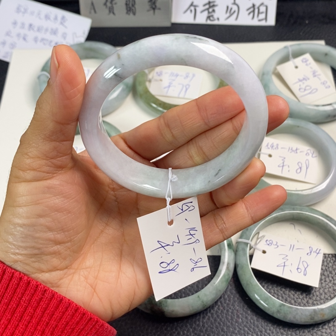 肉***-翡翠未镶嵌手镯59正圈38