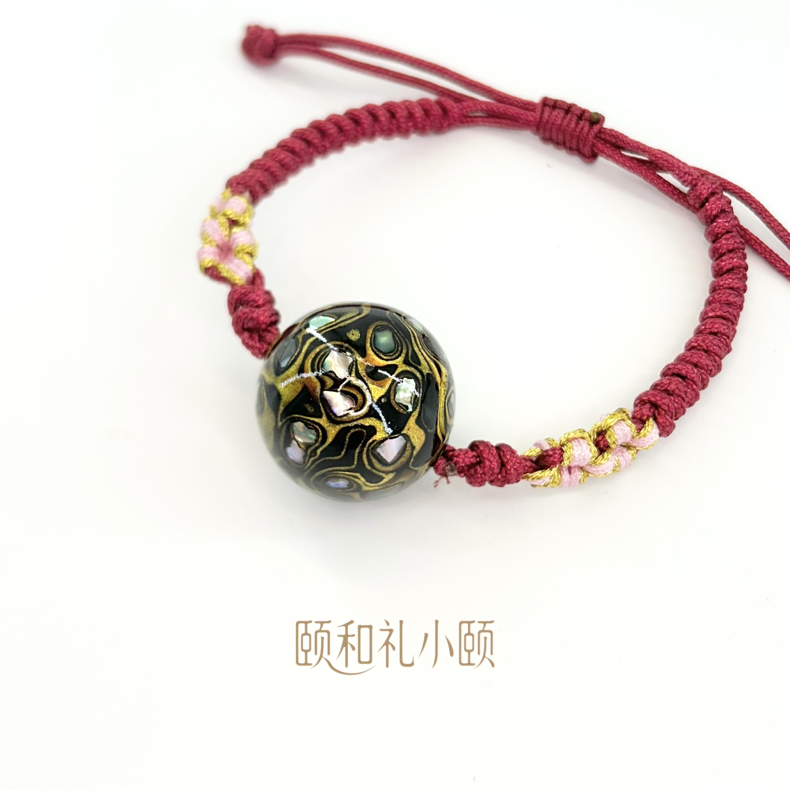 「黑金红绳」大漆珠2.0手绳非遗工艺大漆珠