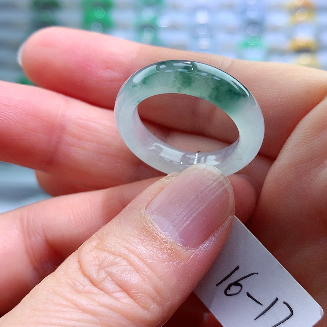 翡翠未镶嵌戒指16-17号