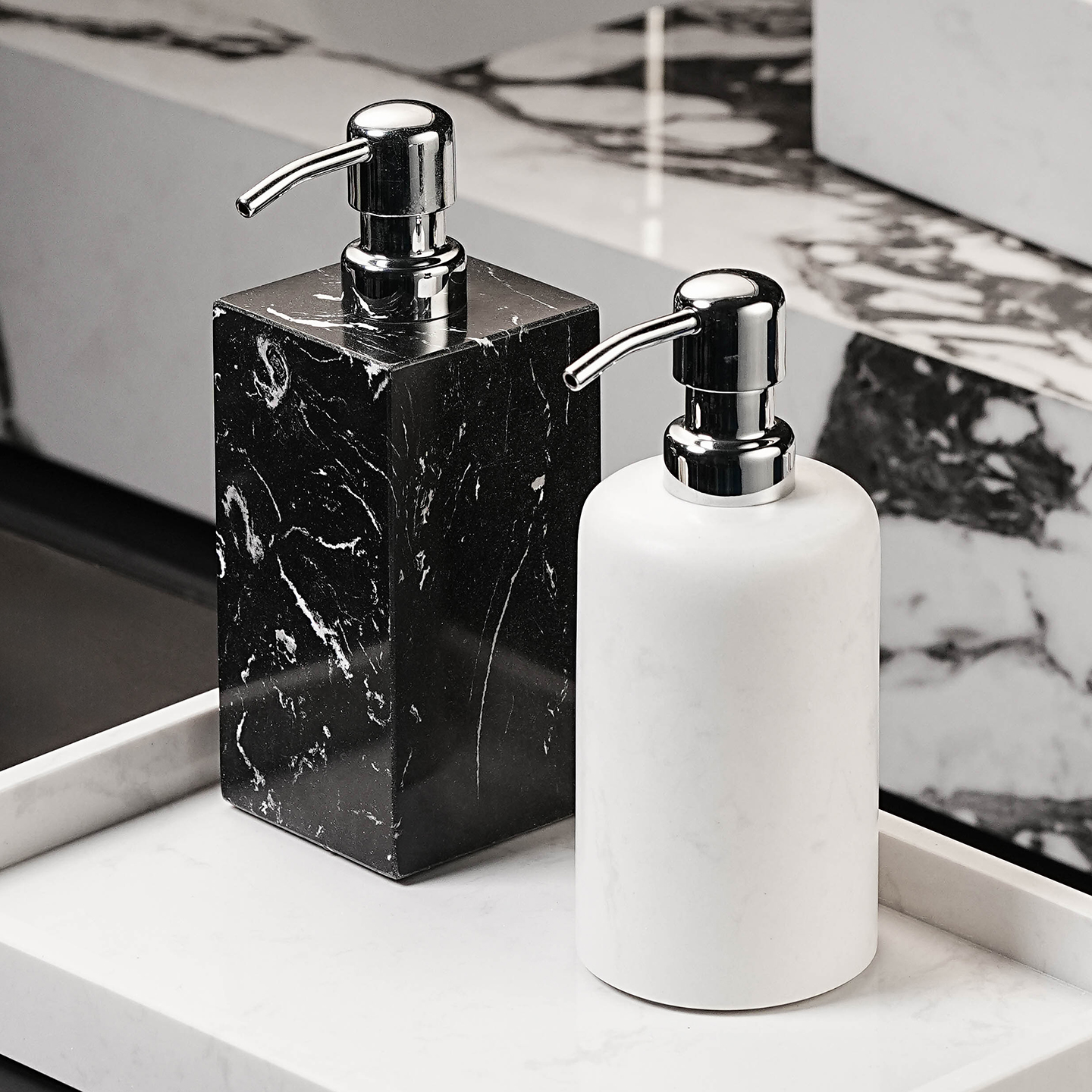 新款极简风黑白大理石洗手液瓶乳液瓶高级感泡沫洗手液起泡打泡瓶
