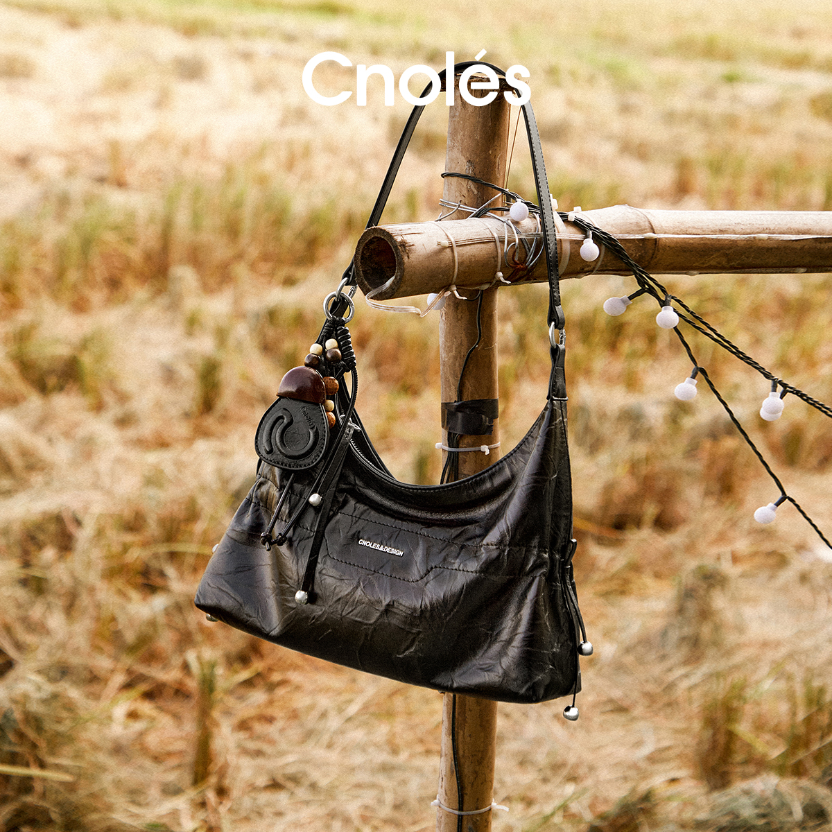 Cnoles蔻一【花影】头层牛皮包包女款爆款2025新款hobo单肩斜挎包