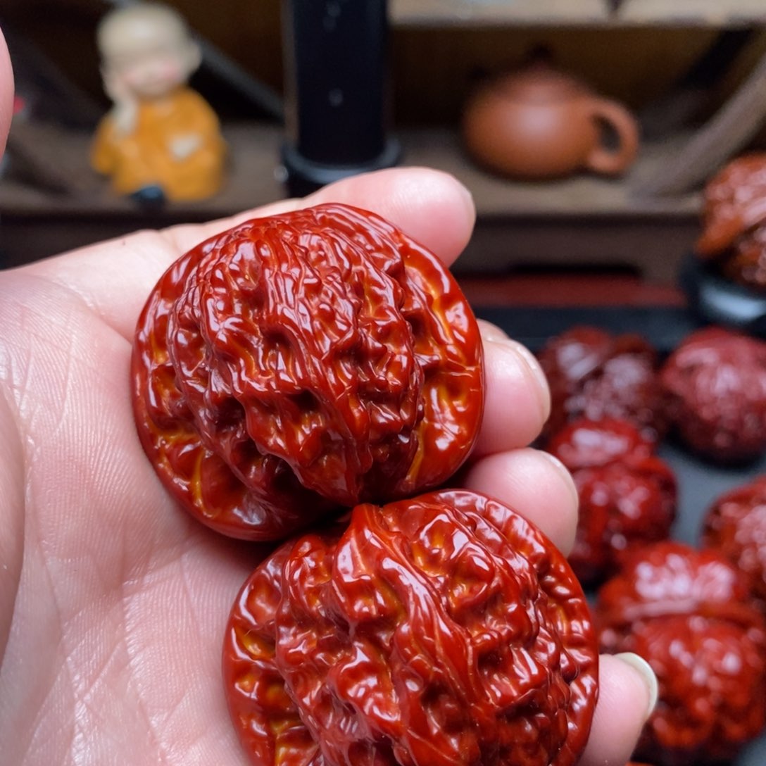 吊坠文玩核桃九*堂38虎头