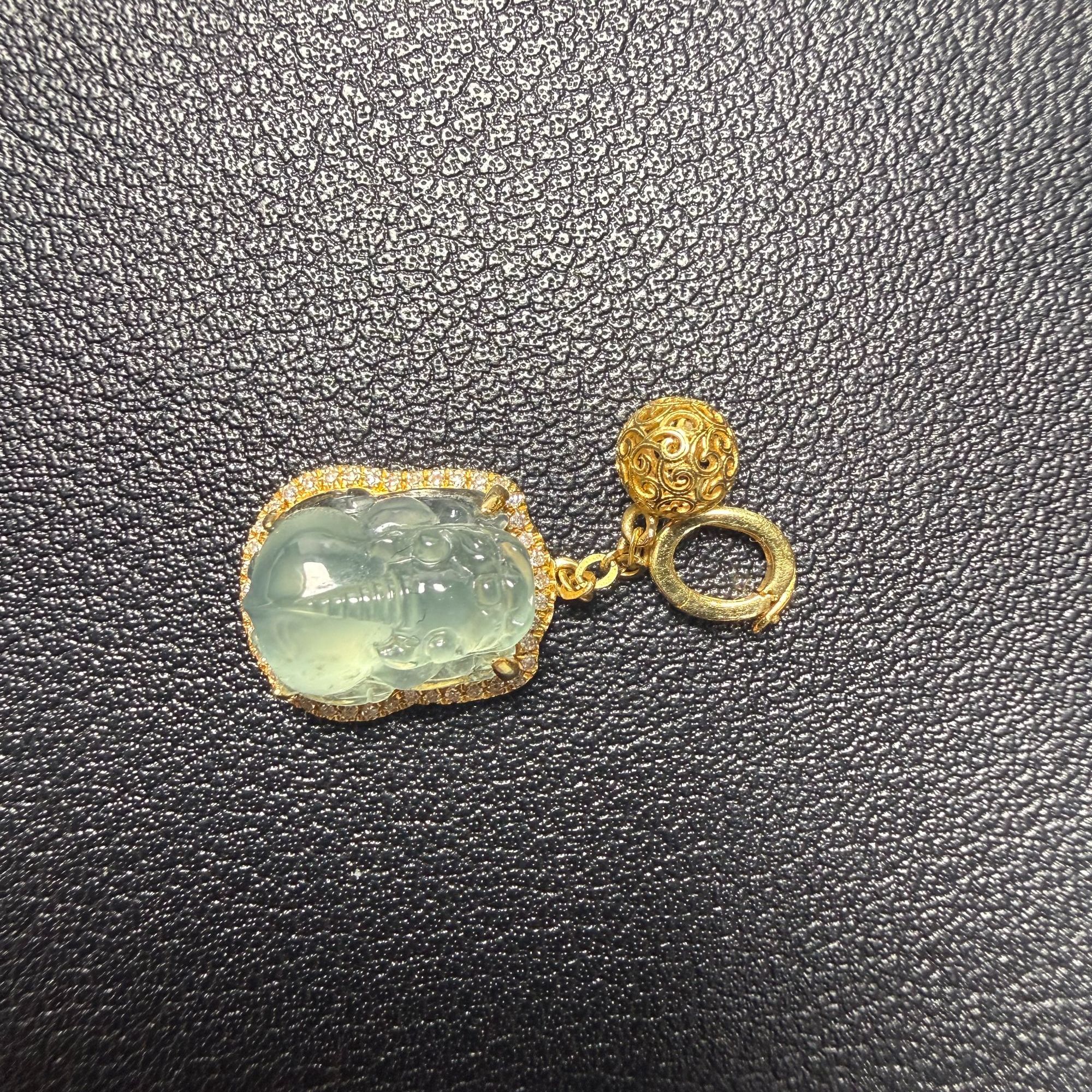 久鱼珠宝 18K金翡翠挂件9394