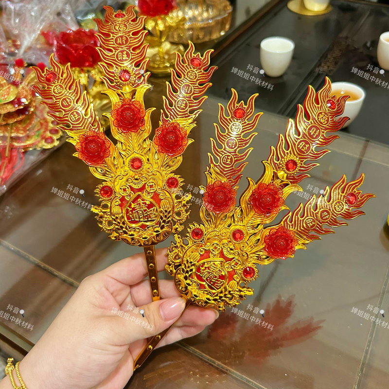 金尾凤花烫金3D新款流行年尾答谢封金花天地财神爷司命公