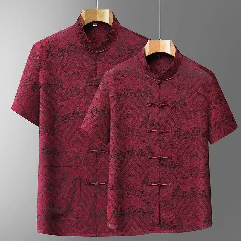 唐装男士中老年爷爷中国风爸爸夏装套装新中式过生日喜宴衣服