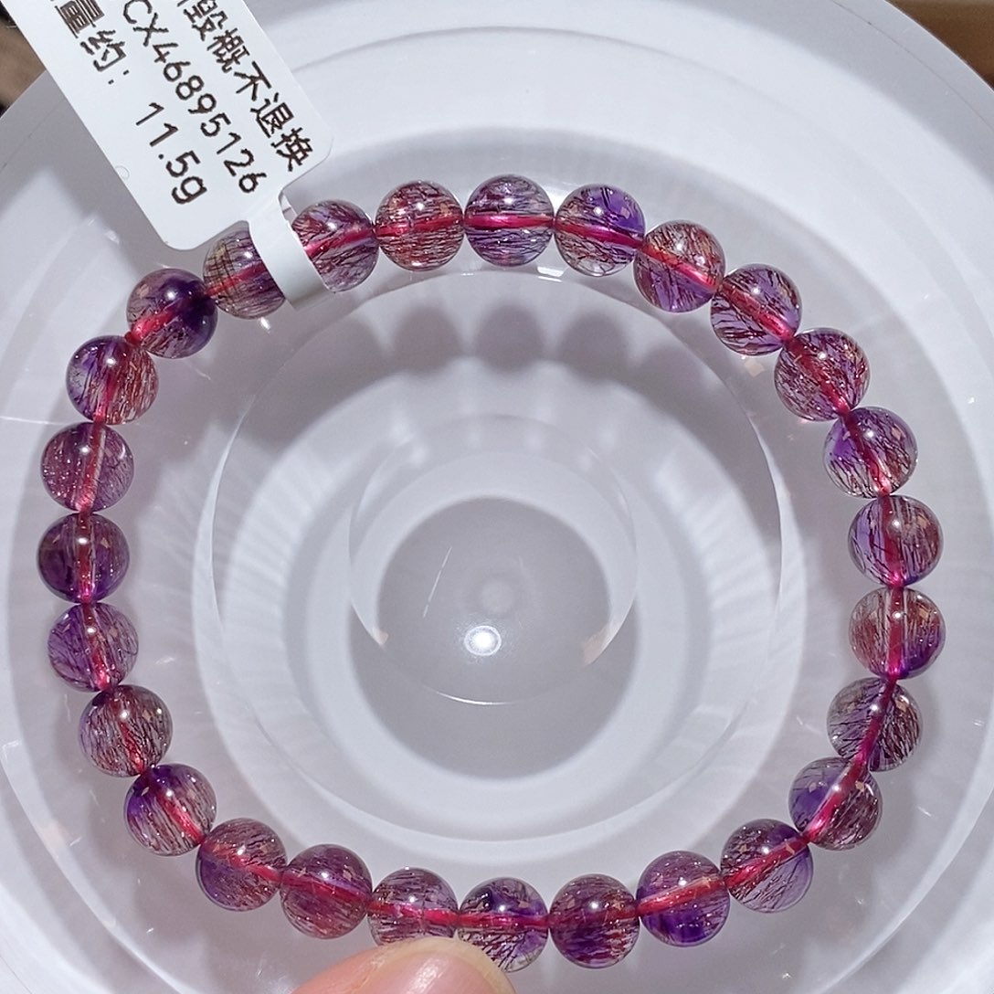 水晶手链未镶嵌F紫超七6.8