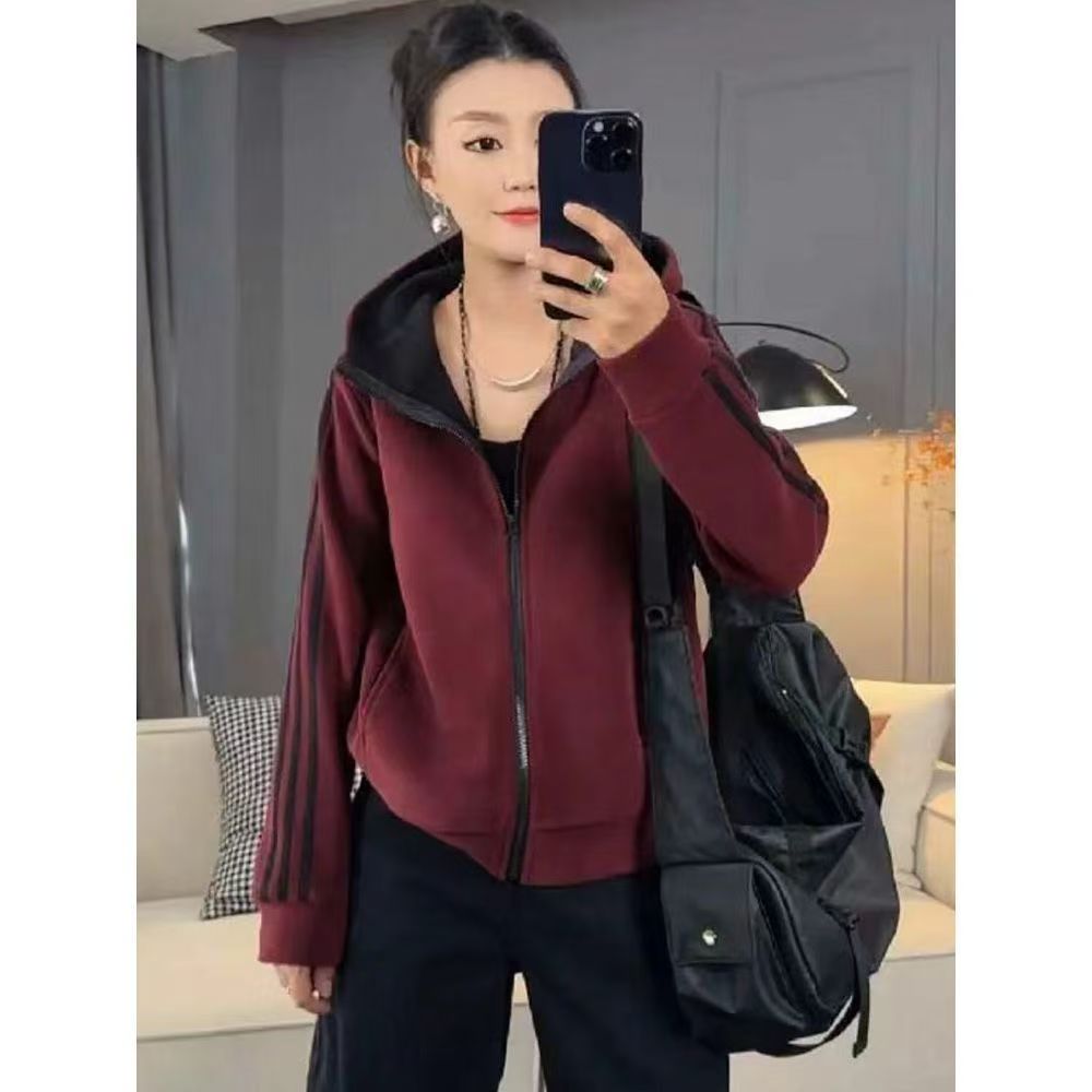 保暖常规长袖常规款女连帽短外套运动时尚秋冬休闲