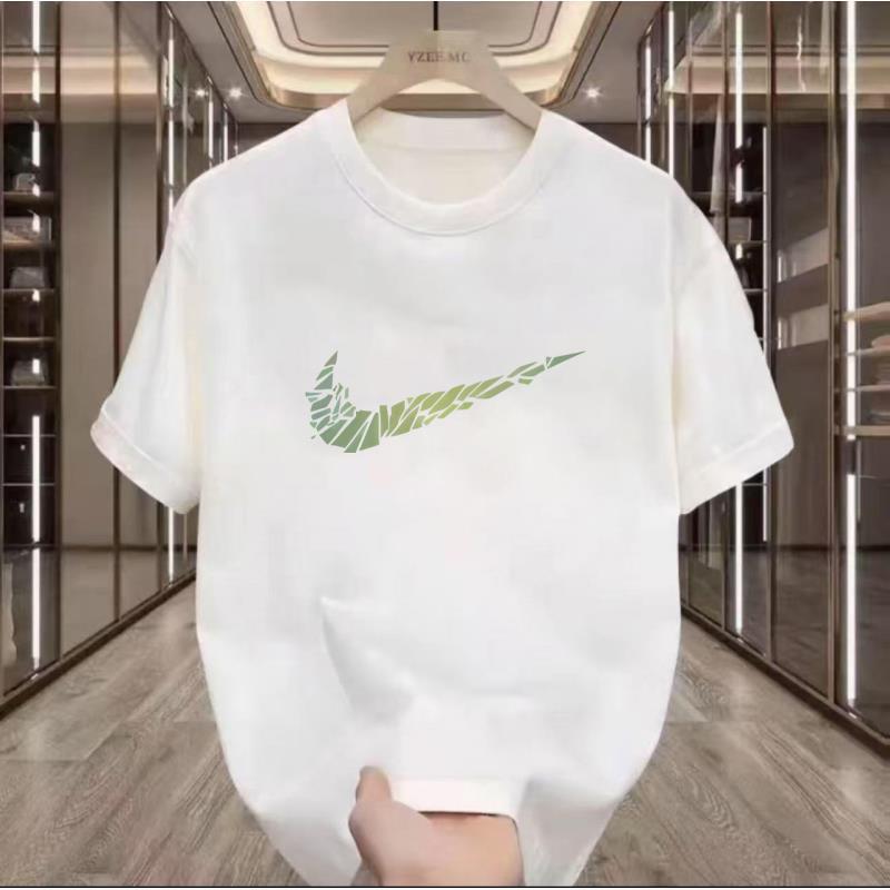 夏季几何免烫男士情侣小众短袖T恤运动休闲宽松印花时尚上衣-A13