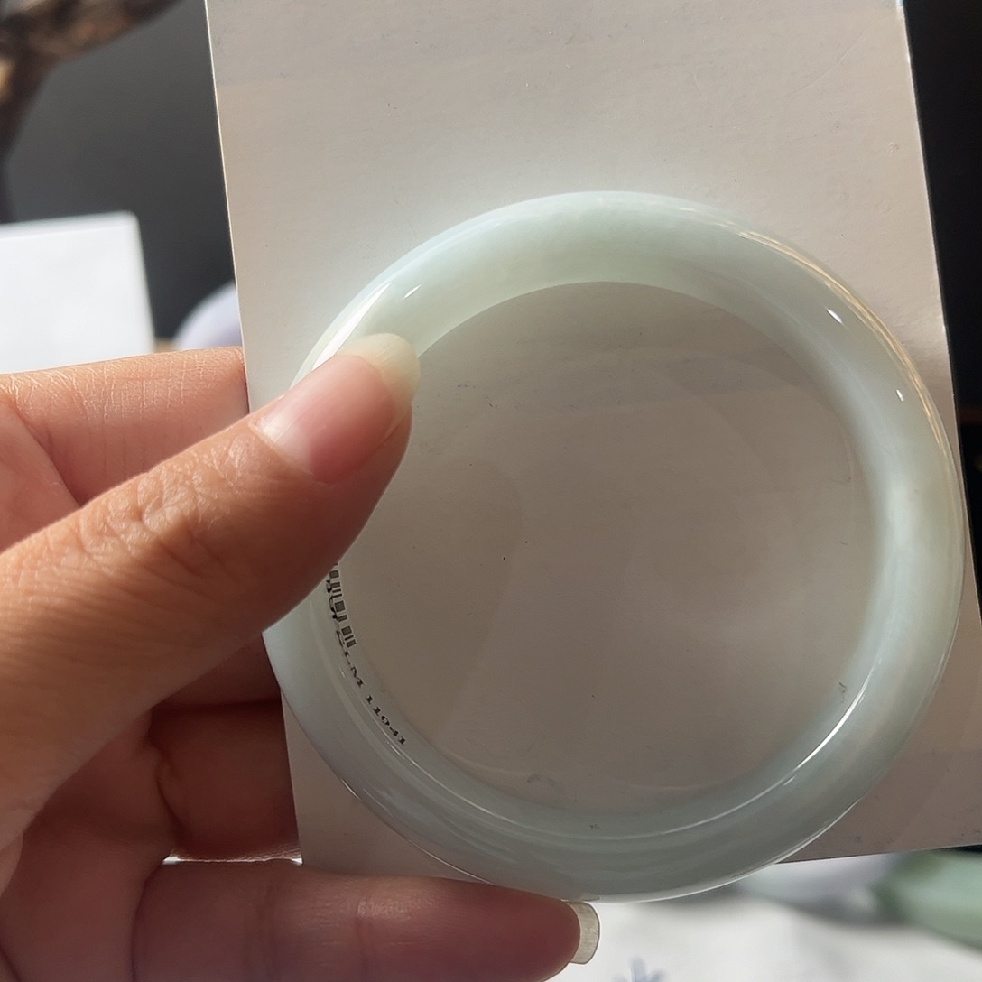 未镶嵌手镯翡翠天然A货翡翠手镯淡晴底55-57