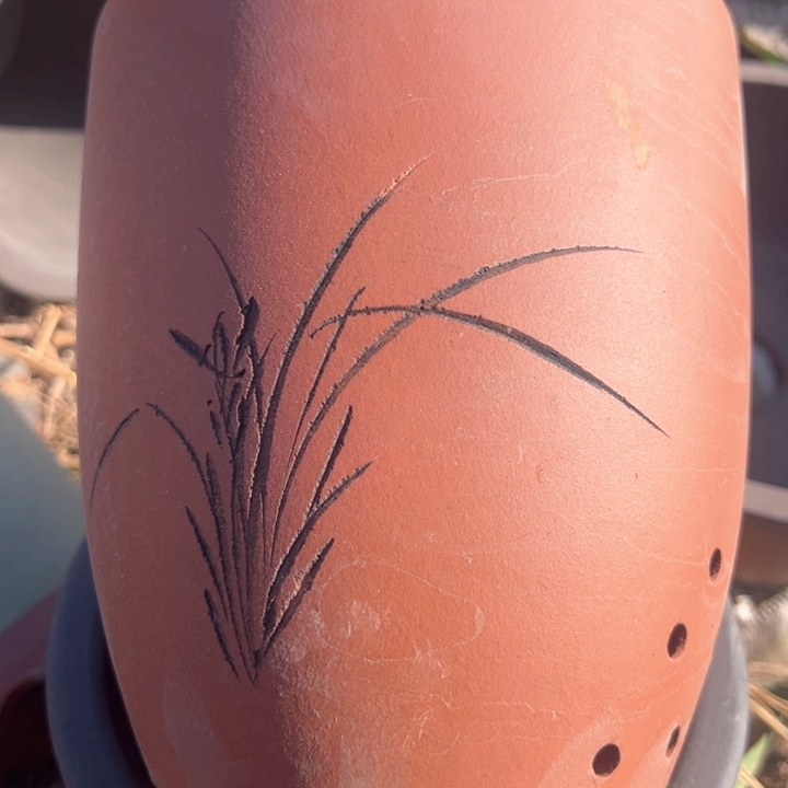 红陶紫砂兰花盆微瑕