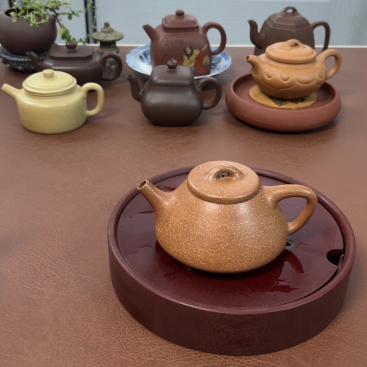 紫砂茶壶阿*子冶黄降坡半手壶