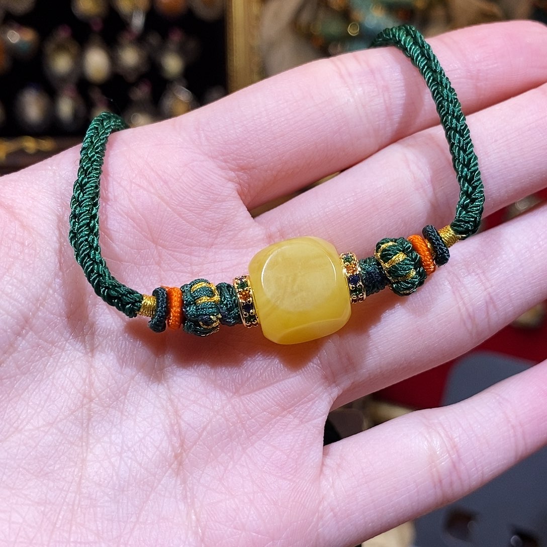 琥珀颈饰未镶嵌锁骨链