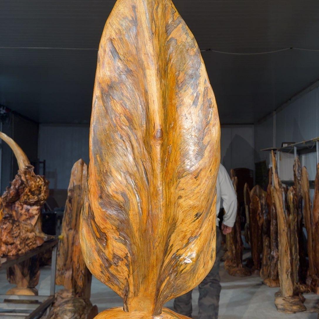 天***健木佳友琥珀木摆件46