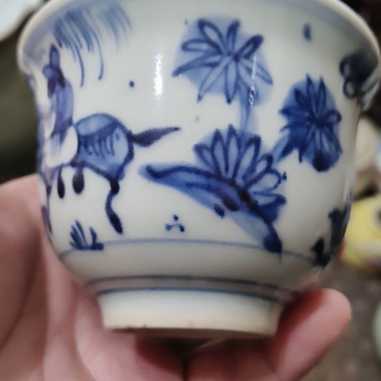季***季摆件一件精美青花小杯全品