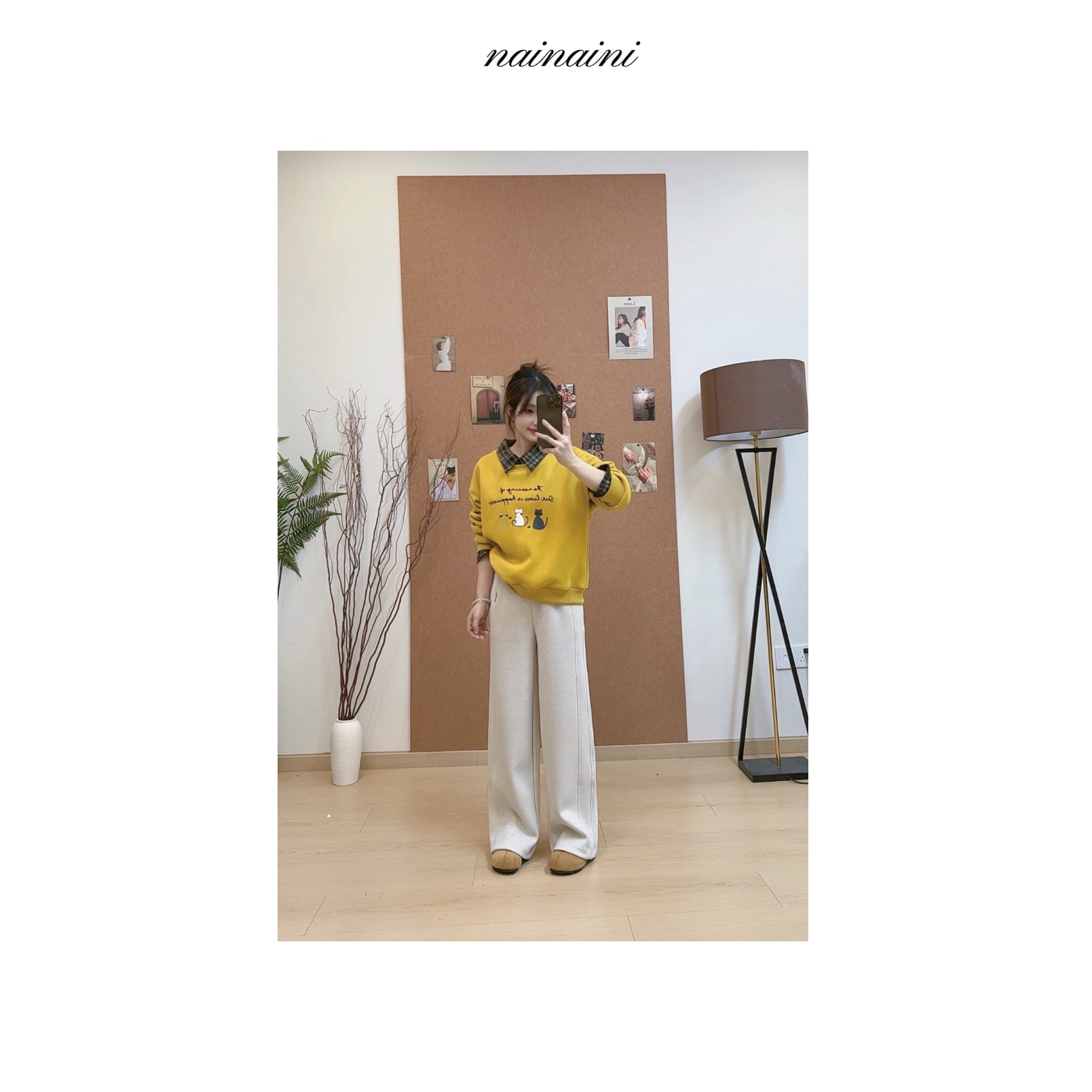 【懒人裤】窄版直筒休闲裤女2025秋冬保暖百搭25042