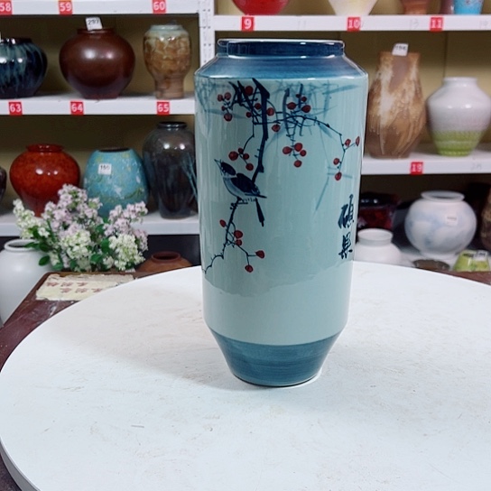 瓶高29口9。陶瓷花瓶摆件。065