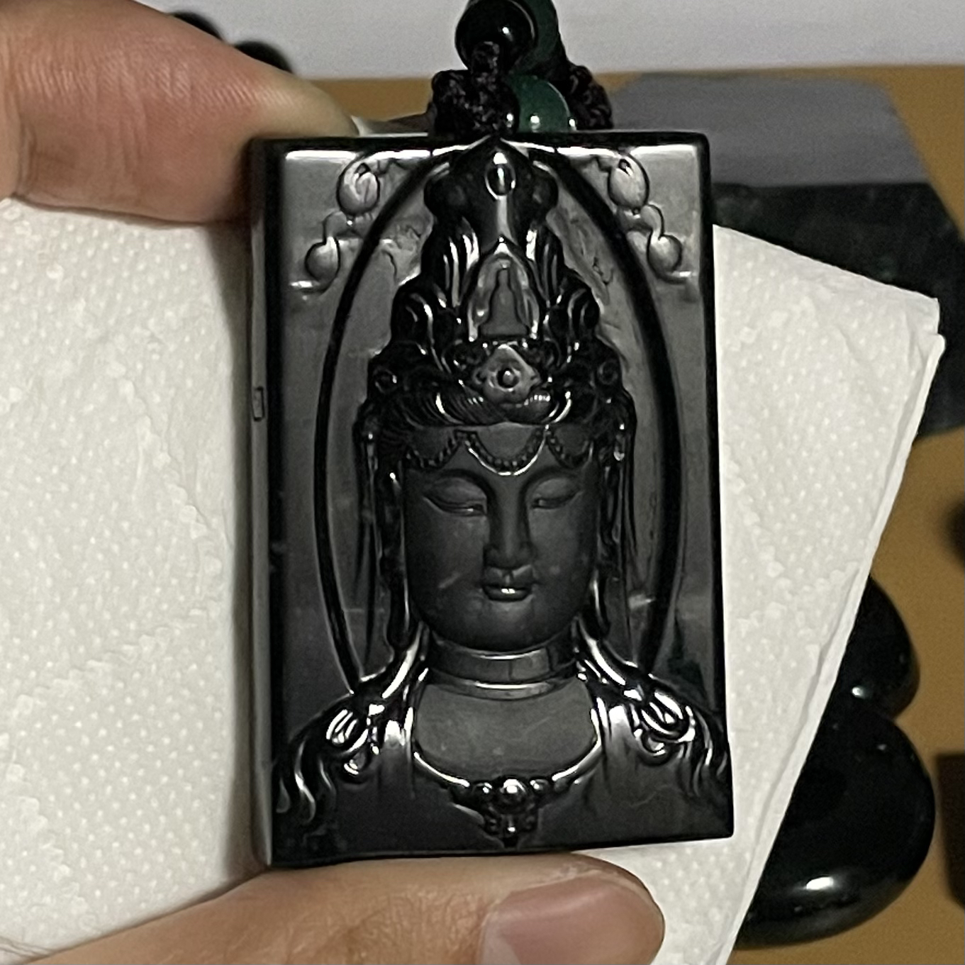 天然翡翠a货 观音玉首