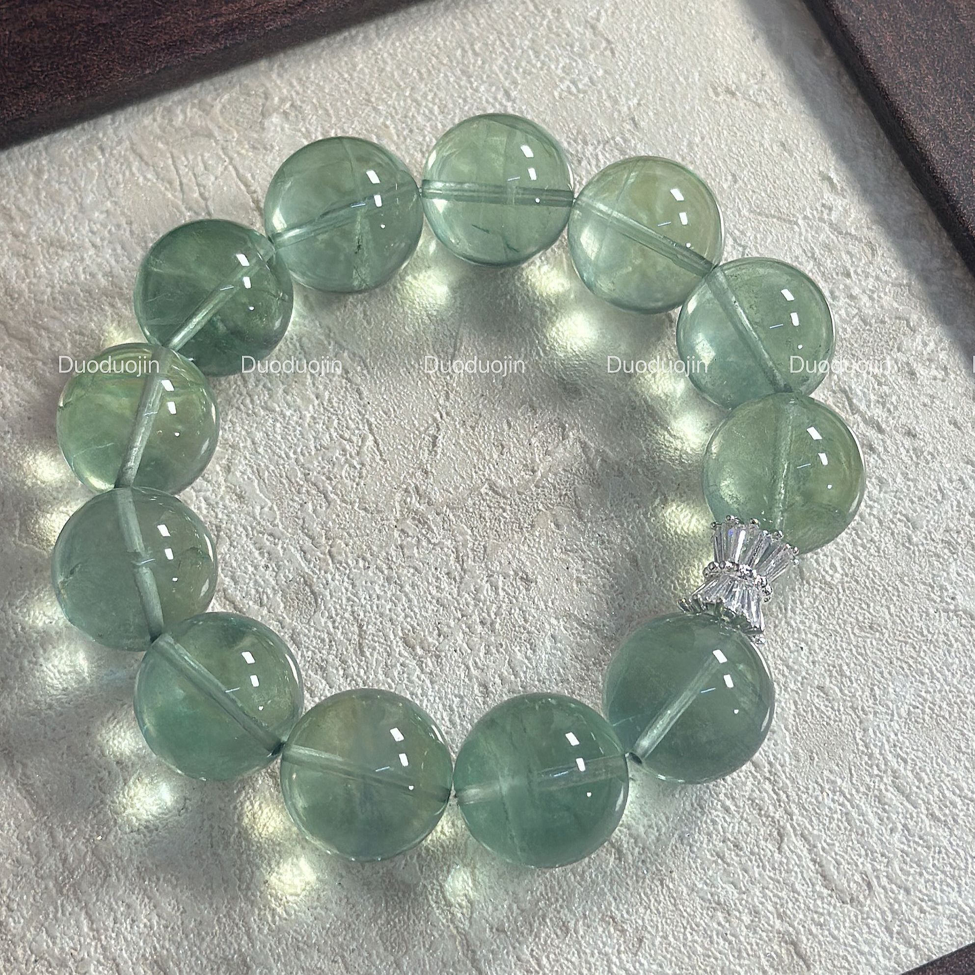 拍3件【萤火虫之森】天然水晶绿萤石手串拍一件默认发一半珠子