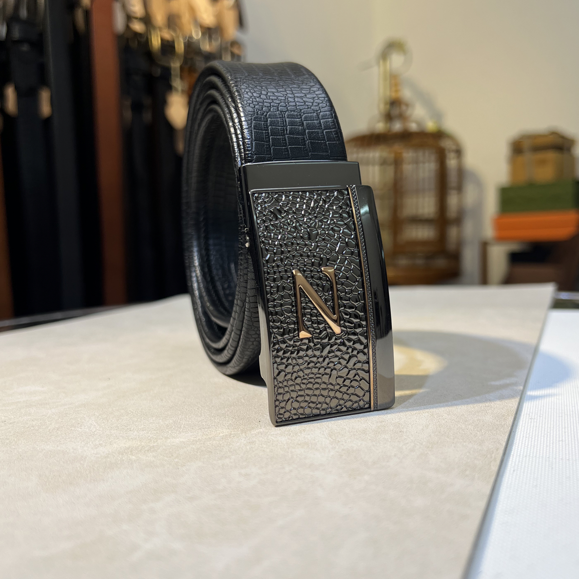 【福利】鳄鱼纹简约风腰带真皮自动商务皮带男款高档时尚双面荔枝纹