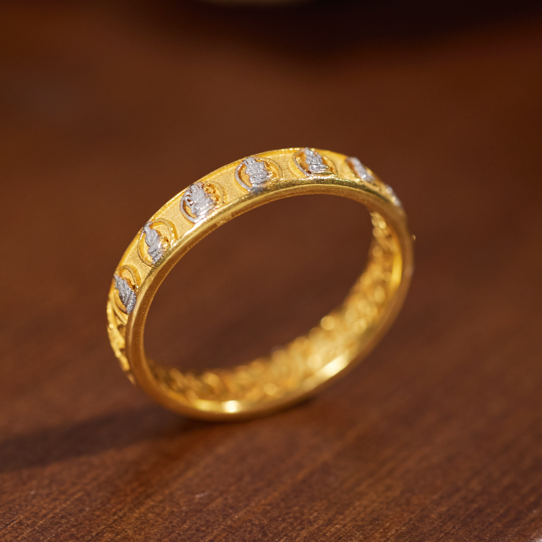 【歪歪】（素金）八大麦穗戒指*18K镶嵌（加加）W7050