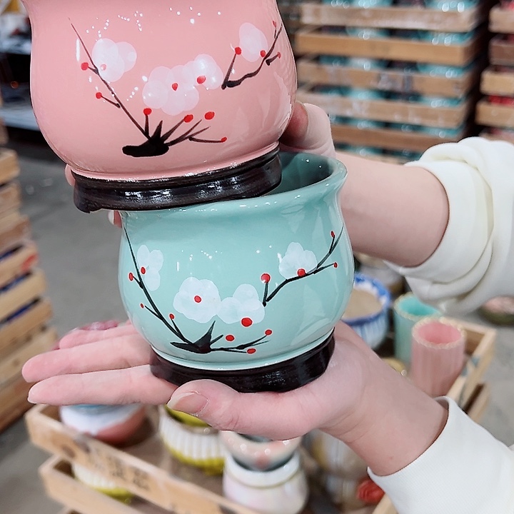 有孔，凑单福利满10元发货陶瓷多肉花盆！