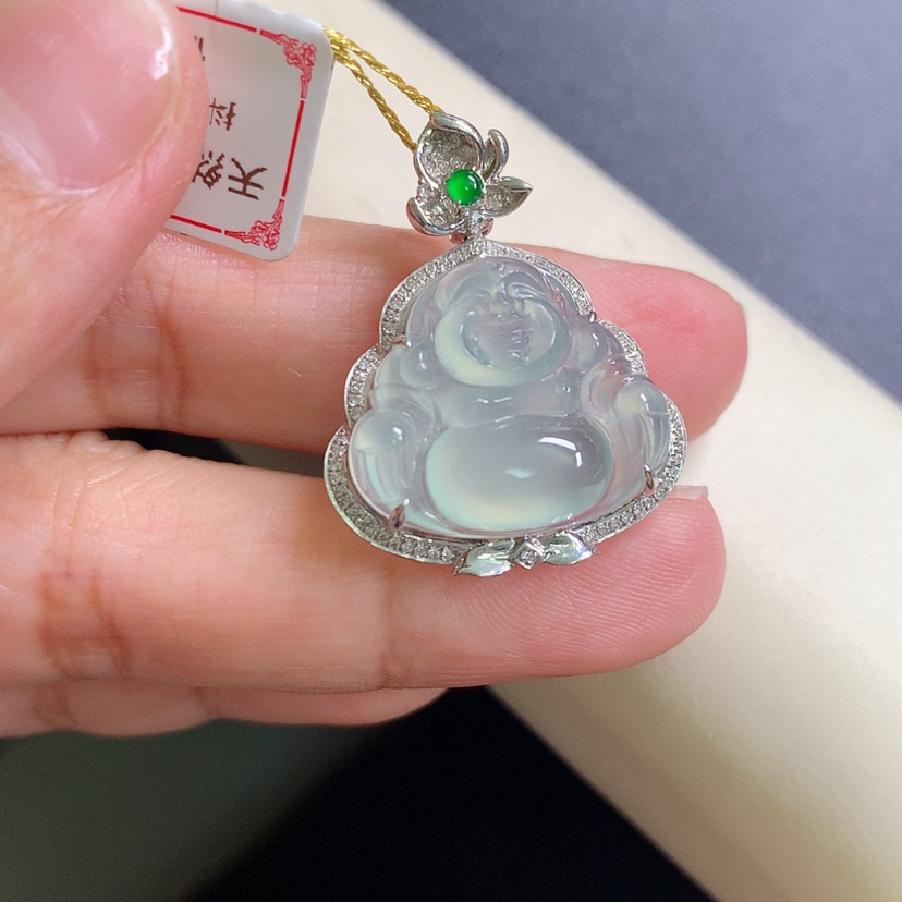 【闪购商品】翡翠颈饰18K金镶嵌佛公