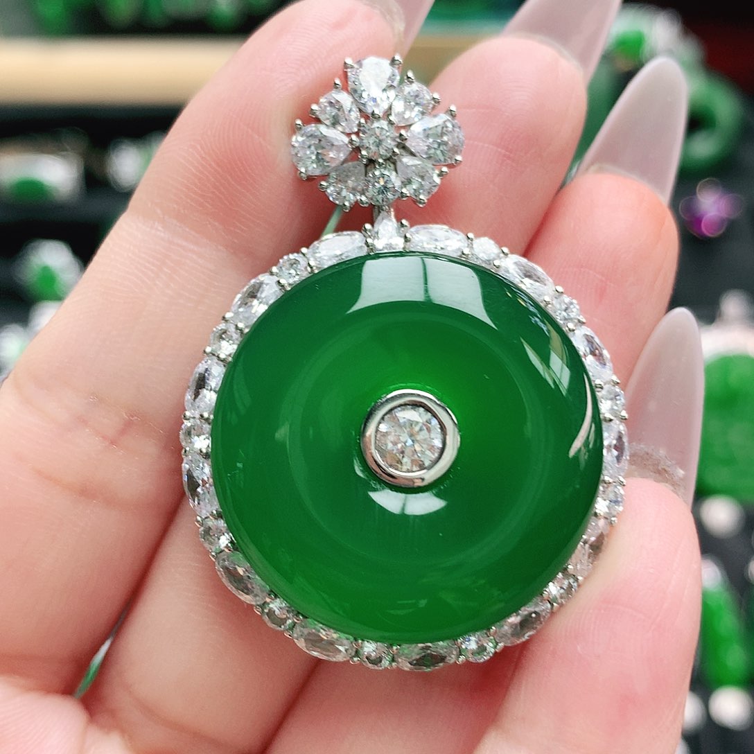 玛瑙/玉髓吊坠银S925镶嵌