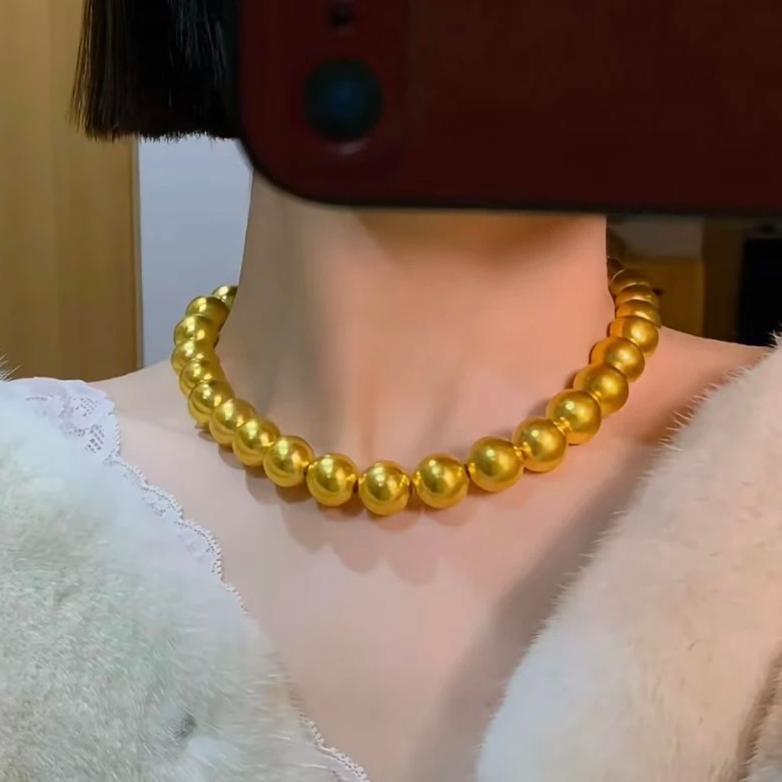 【思思专属】足金999 南洋大金珠项链卡10亮面 多退少补 新年礼物