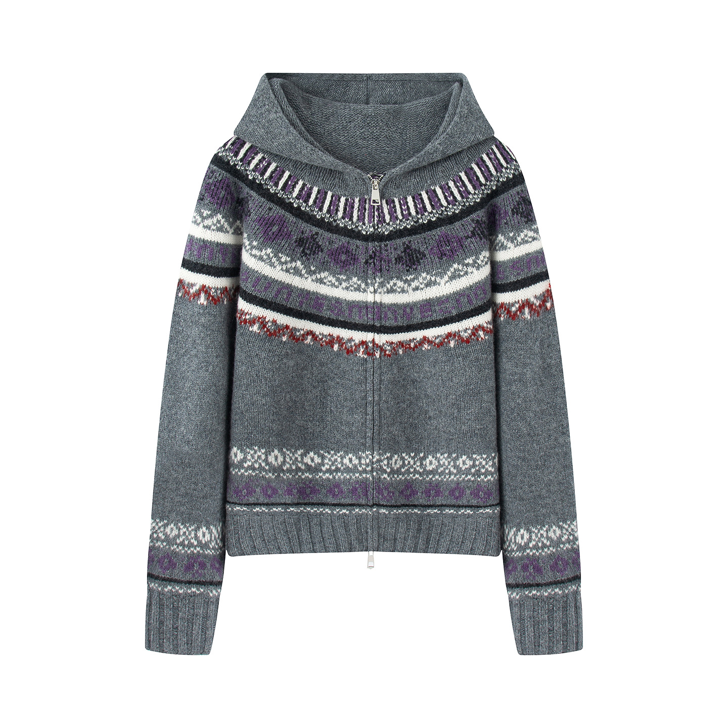 【M家】连帽针织衫开衫女2026春装新款长袖撞色条纹羊毛衫上衣1461