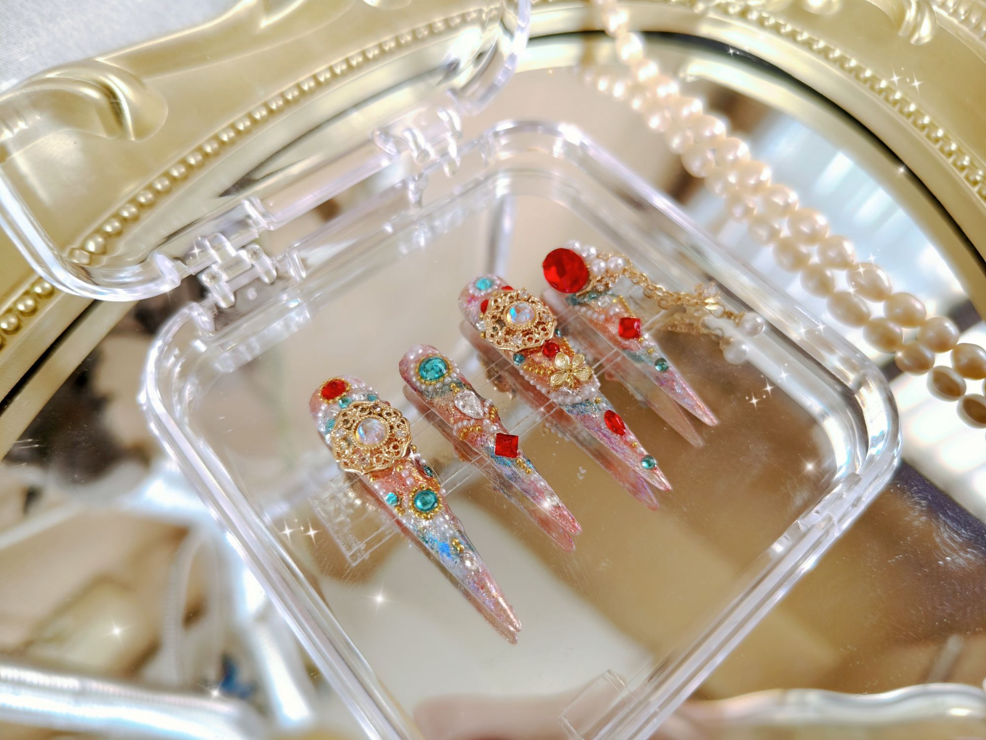 星汉灿烂嬛嬛护甲贵妃甲高级中式国风穿戴甲