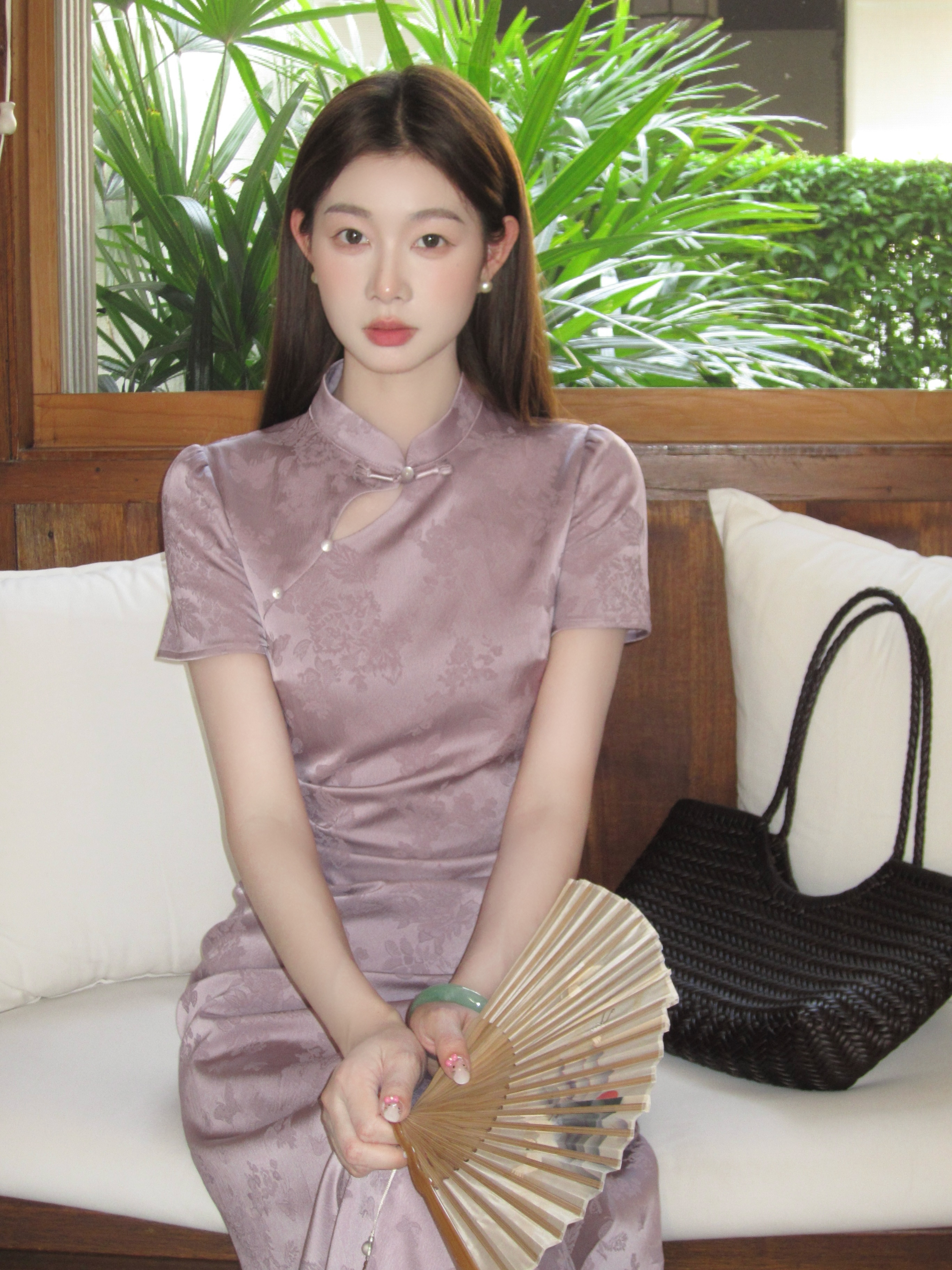 EIA一尧新中式国风【云蓝序】清冷贵气千金提花旗袍连衣裙气质显瘦