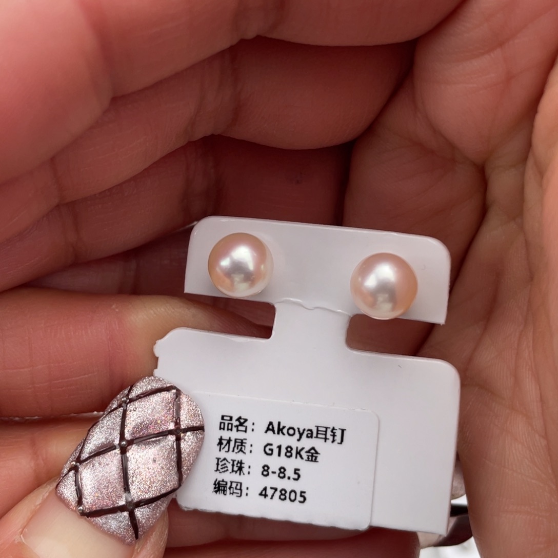 海水珍珠耳饰18K金镶嵌