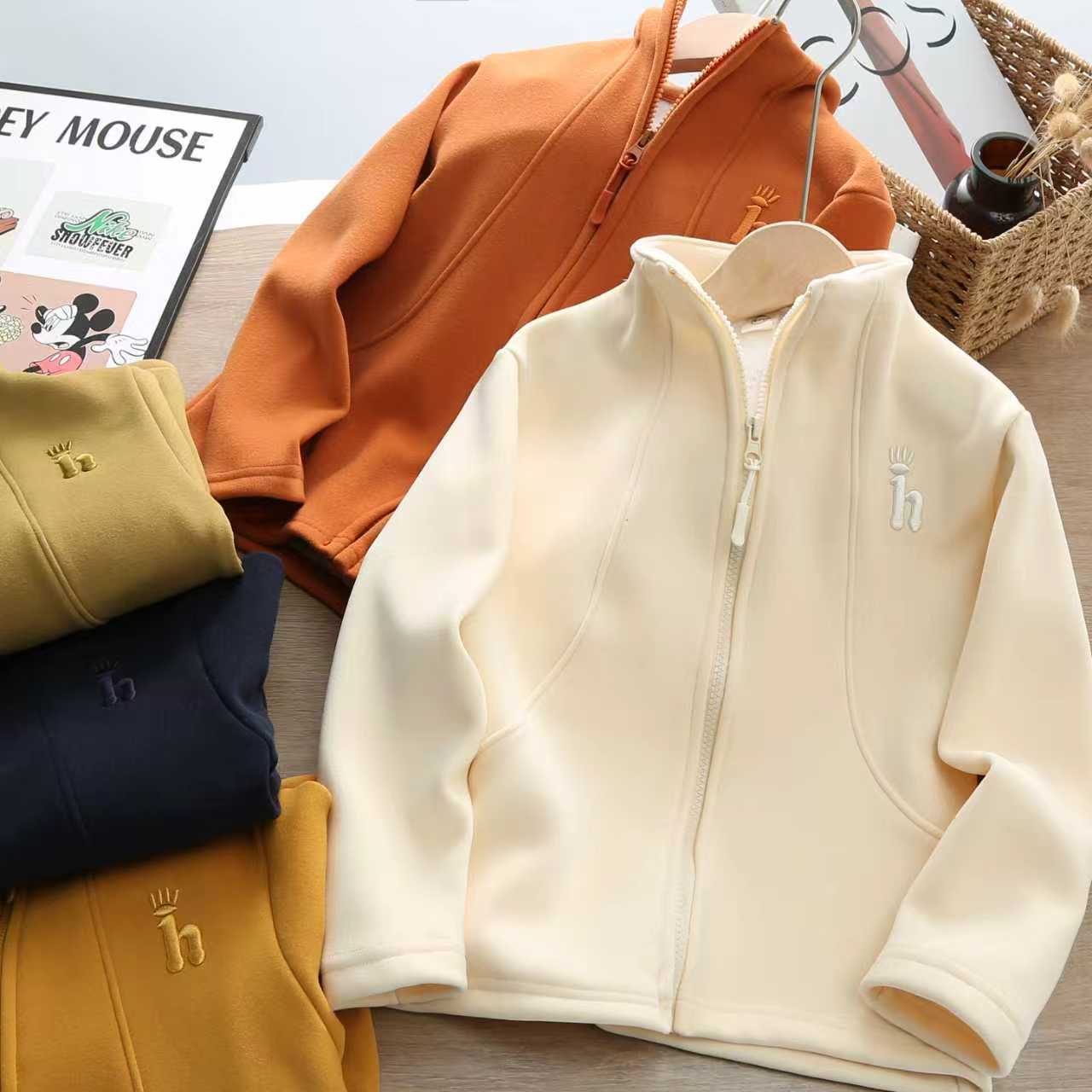 秋冬季加绒加厚 拉链卫衣 男童女童保暖 上衣儿童宝宝