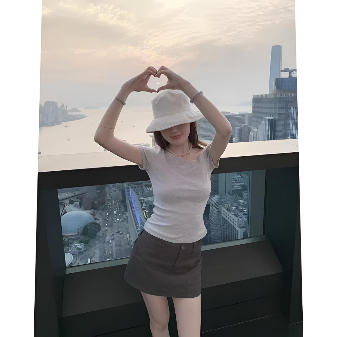 蘑糯米灰色裙裤子5213- 662