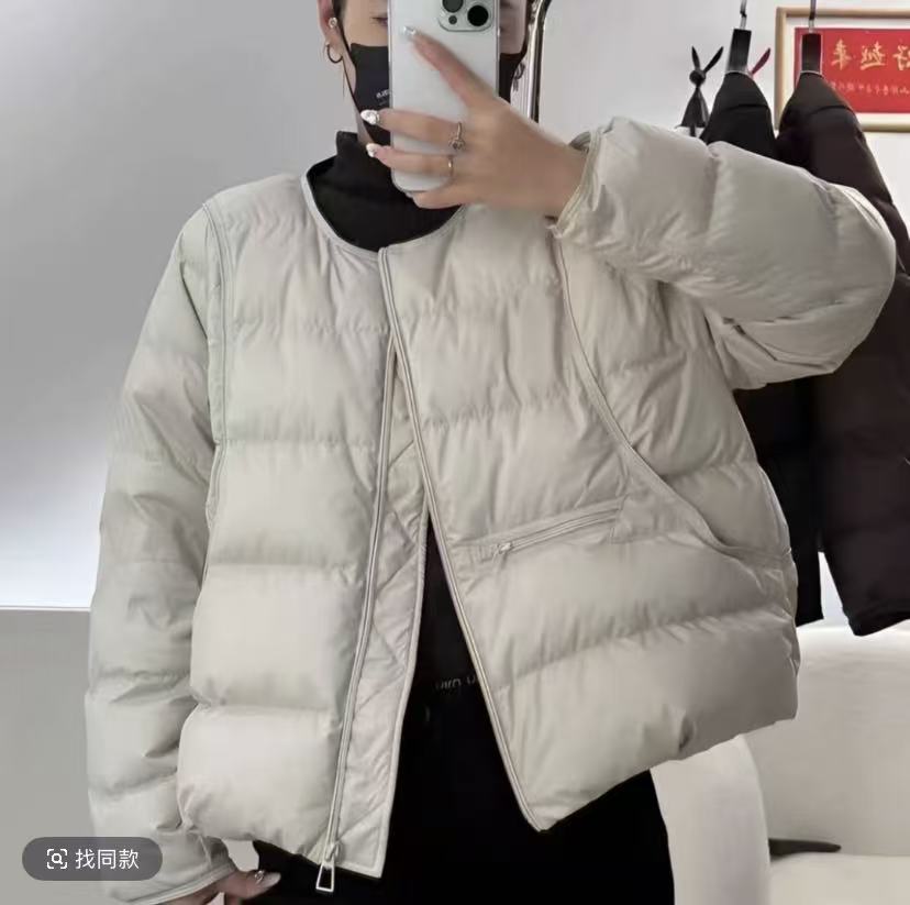 爆爆爆！工厂补贴！高端【鹅绒】服拉链款圆领百搭韩版定制羽绒外套