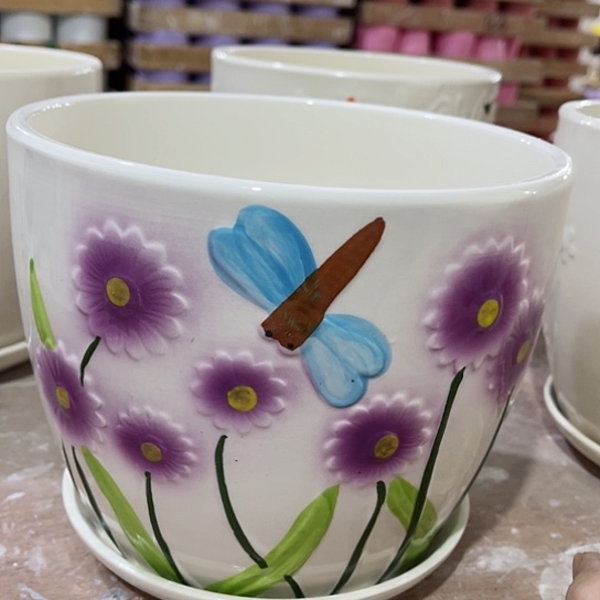 多肉绿植陶瓷花盆9.9包邮，有孔