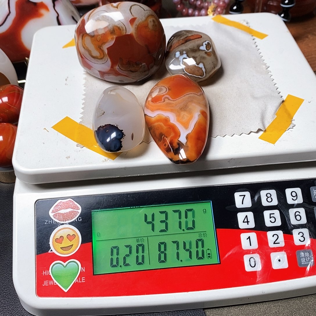 未镶嵌两毛玛瑙/玉髓釉*