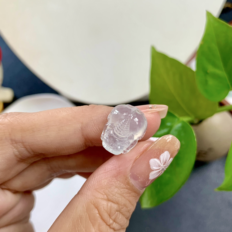天然缅甸翡翠a货玻璃种裸石貔貅带礼盒证书裸石15.5*11.9*6.6mm