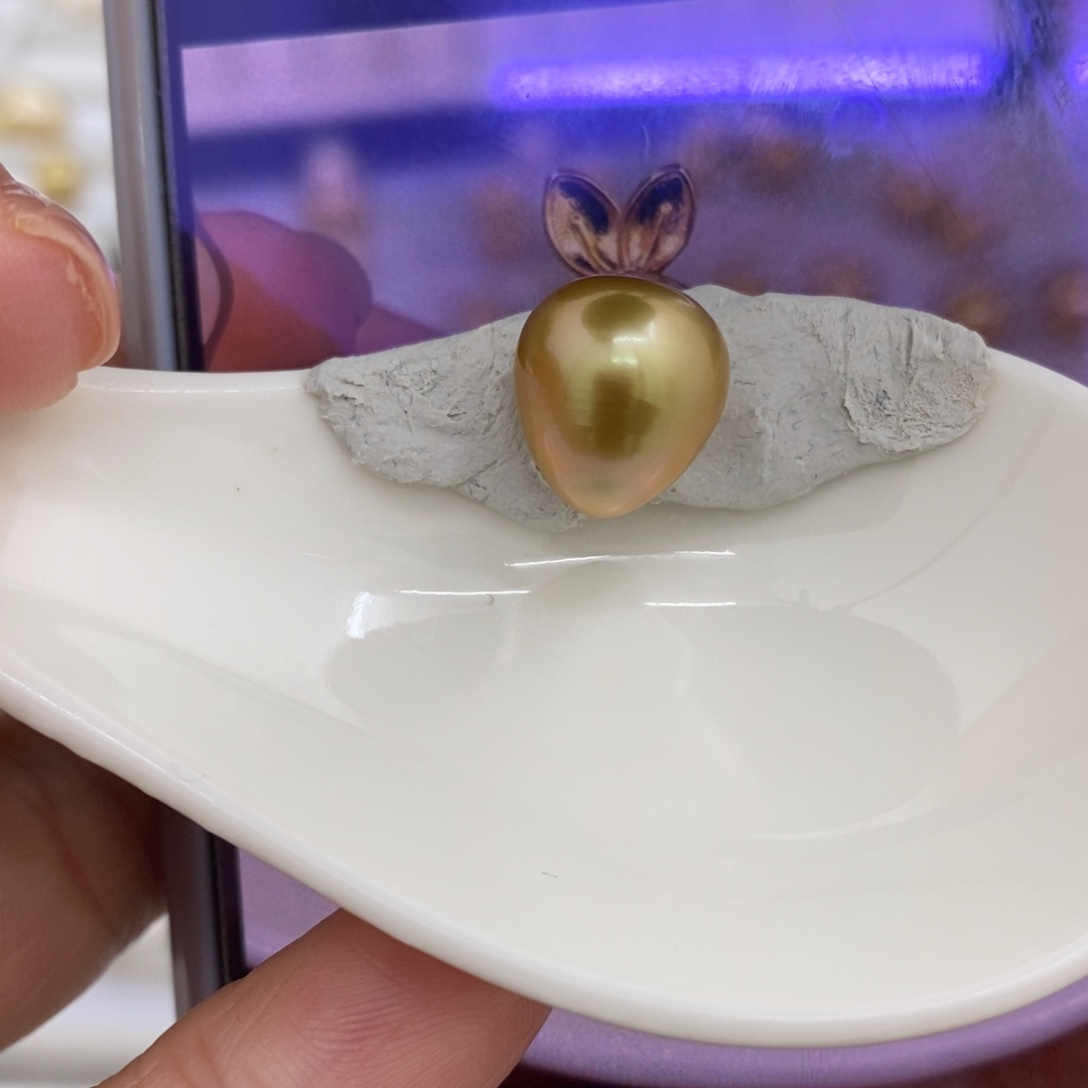 海水珍珠裸珠未镶嵌金珠11.9
