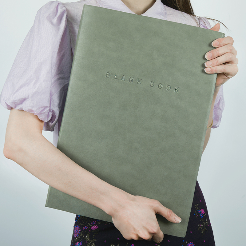 A3巨无霸超厚736页加大空白本绘画素描本加厚笔记本本子简约皮面