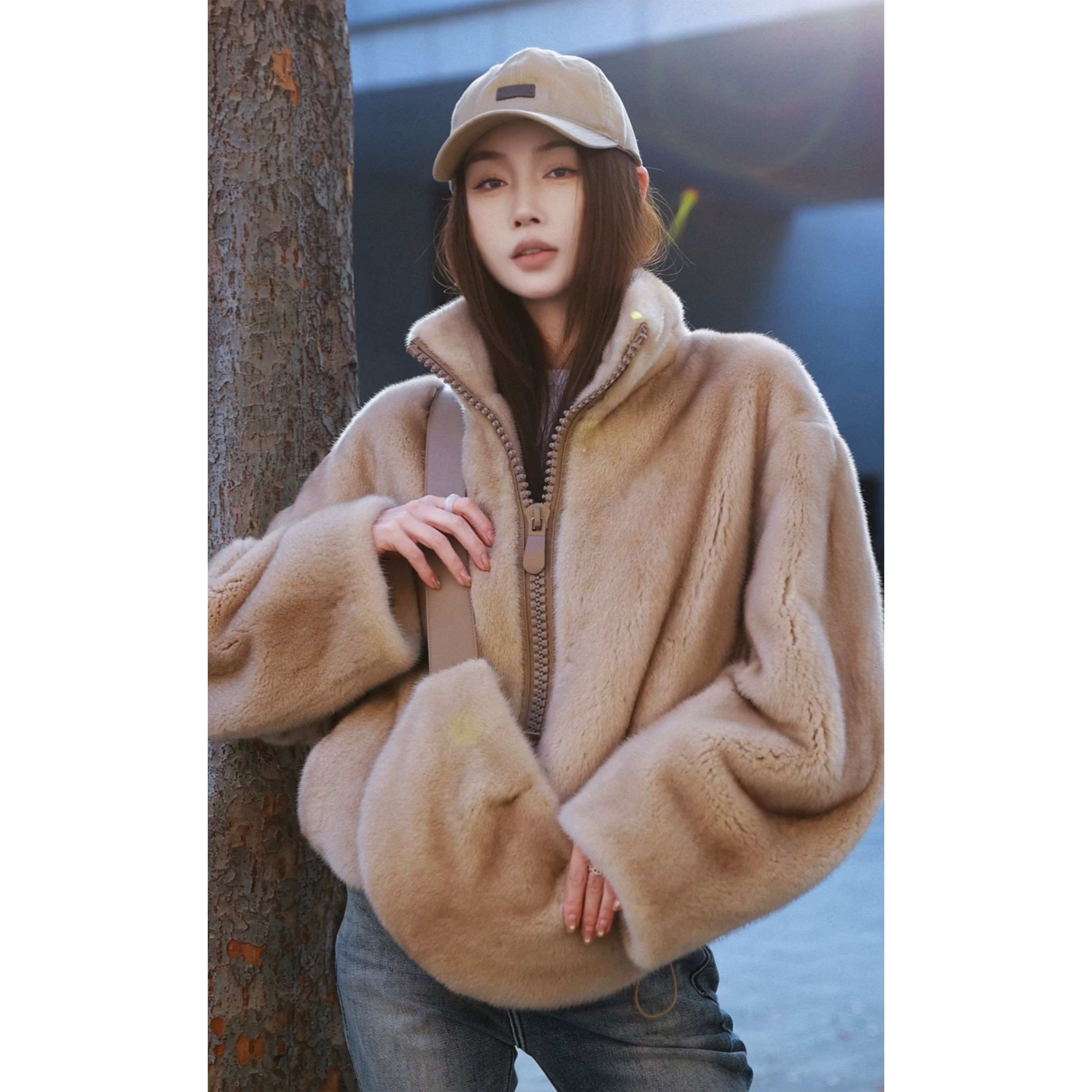 42-【皇冠天鹅绒】宝儿家含幂BA146225411冬季丹麦短二水貂皮毛外套