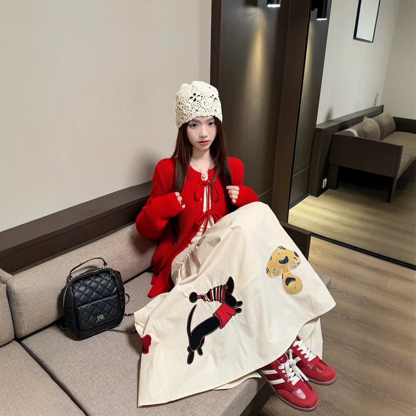 春季穿搭一整套女2025新款韩系气质香风开衫时尚百搭半身裙两件套