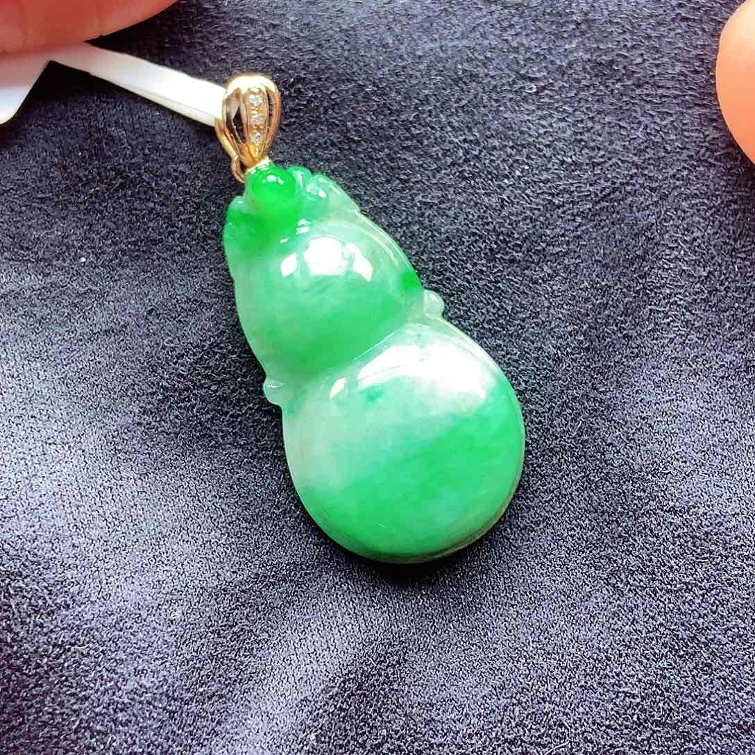翡翠颈饰18K金镶嵌上新