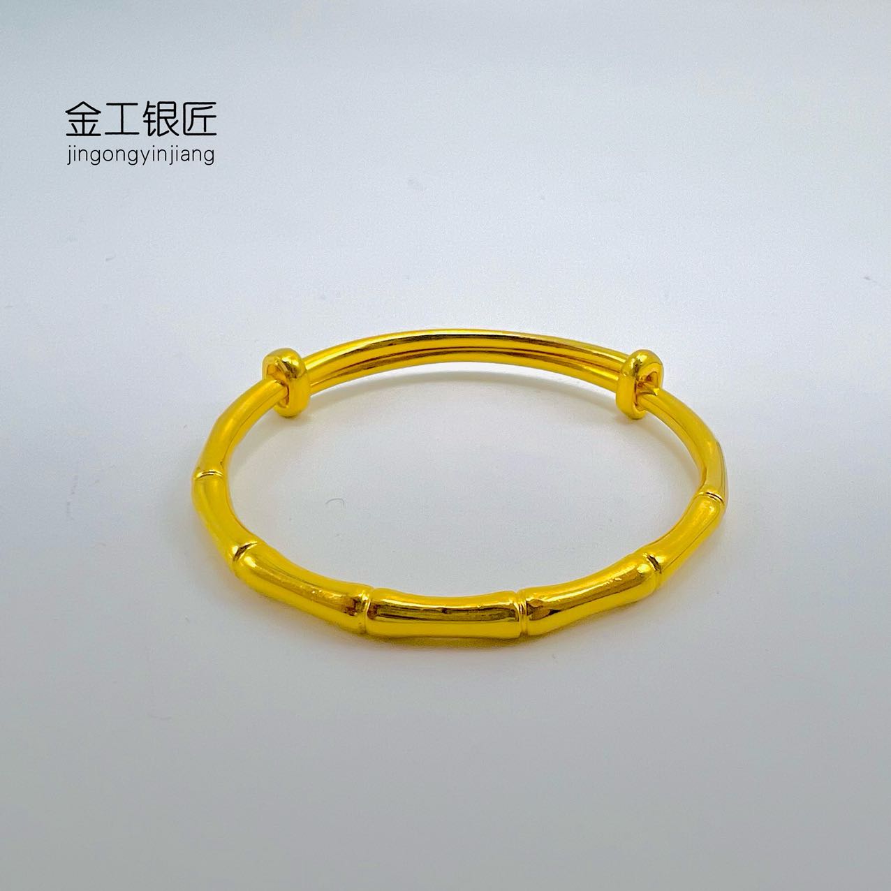 足银手镯 竹节宝宝推拉手镯 精美实心手工