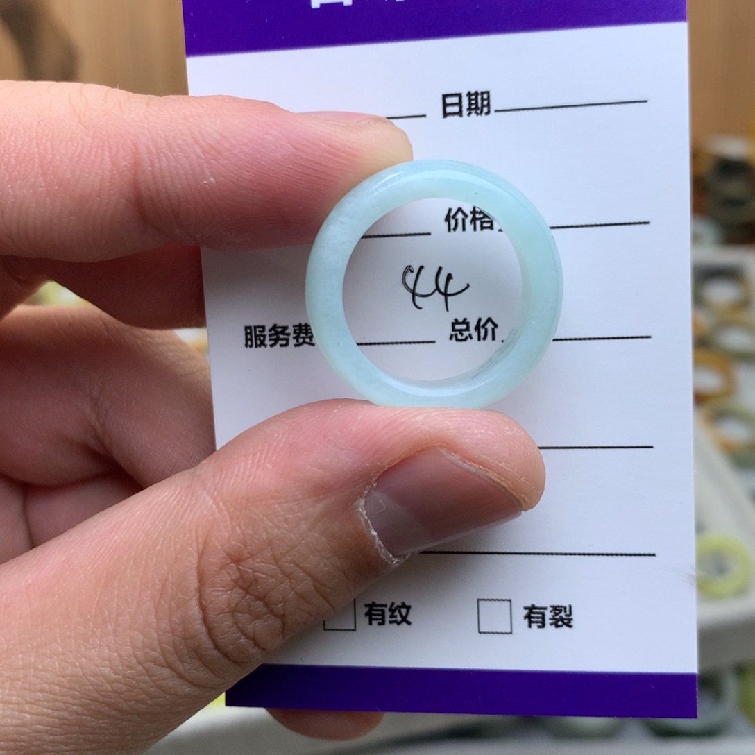 蛇纹石玉戒指未镶嵌直径18.6