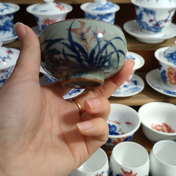 景德镇手绘老陶泥主人杯